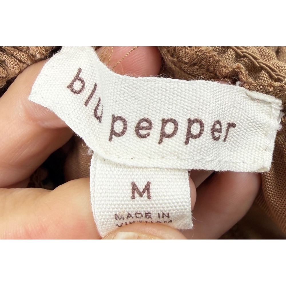 Blu Pepper Brown Smocked Ruffle Flowy Skort CR1695-B Medium - Picture 3 of 9